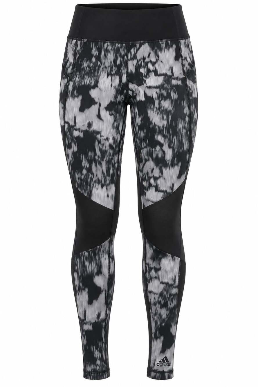 adidas Black Gray Tie Dye Performance Leggings Women’s Athletic High Rise XS